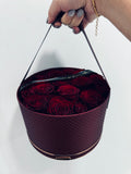 18 red roses in red wine box