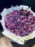 99 Purple Roses with crown